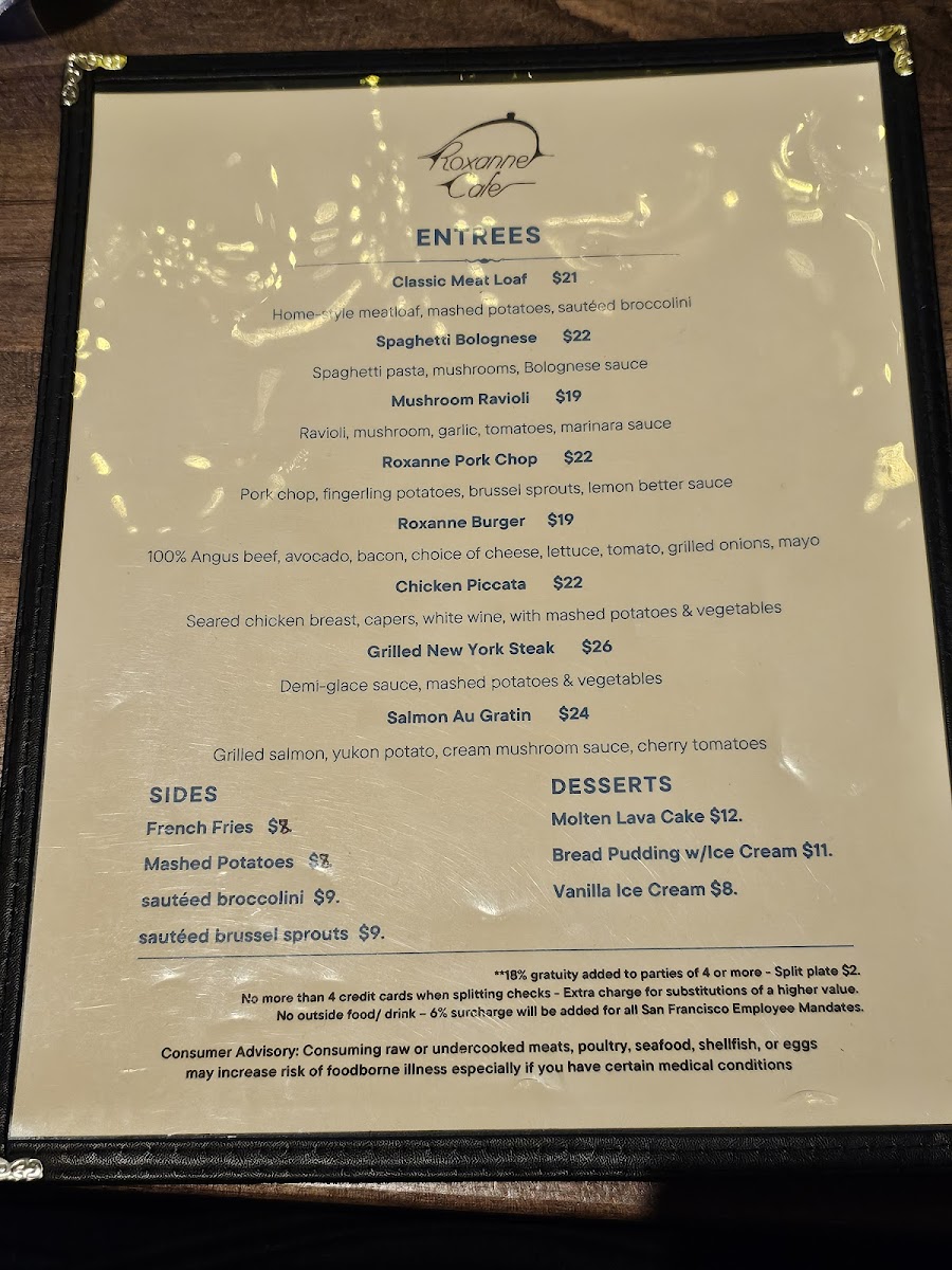 Roxanne Cafe Menu - Image 2